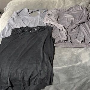 Under Armour Long Sleeve Top - Light Gray, Purple Reebok, and Gray Gaiam Tank